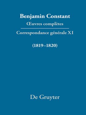cover image of Correspondance générale 1819–1820